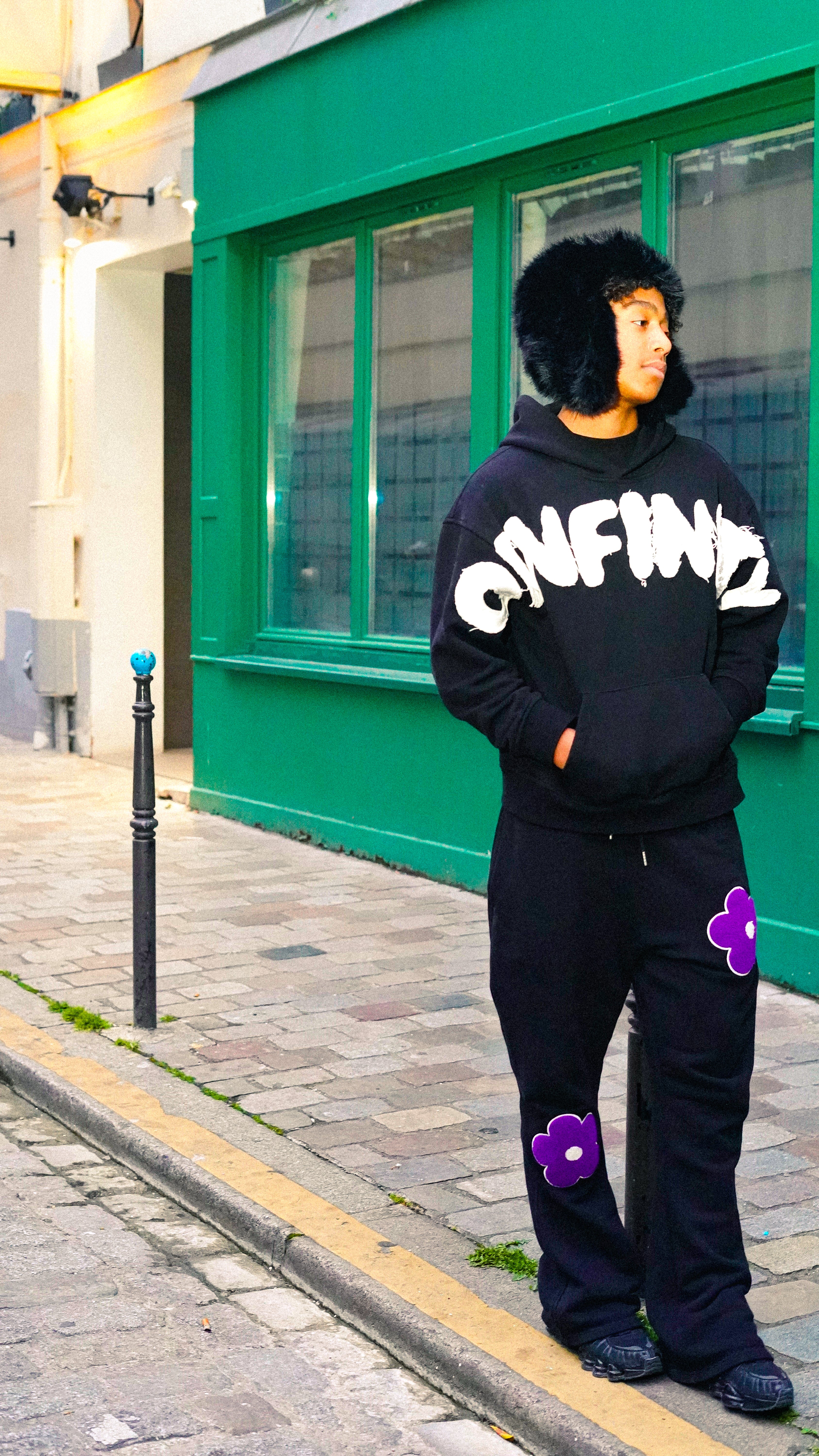 Black "Infinite Bloom" jogging pants