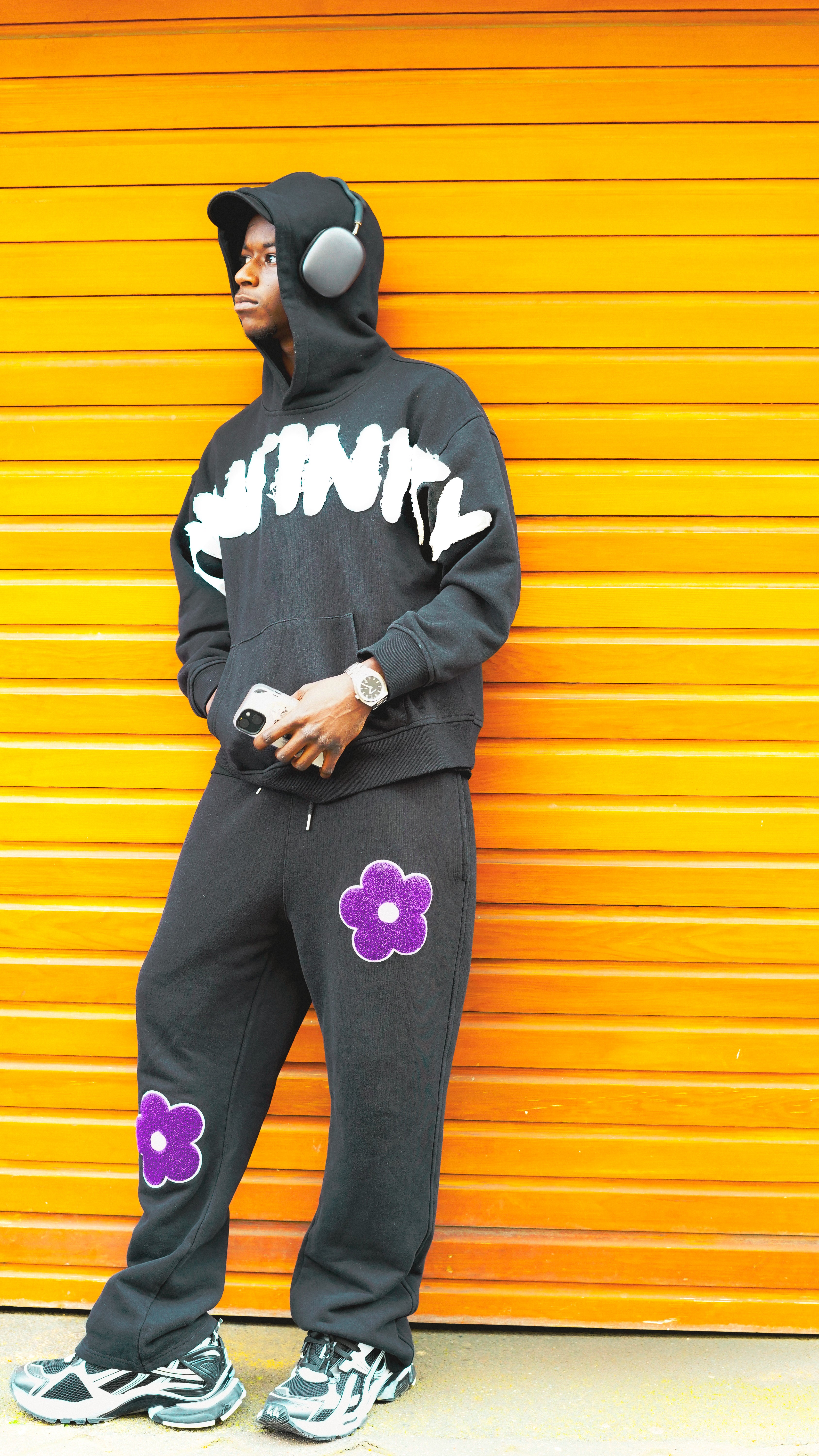 Black "Infinite Bloom" jogging pants